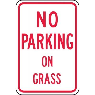 No Parking On Grass Parking Sign | SAFETYCAL, INC.