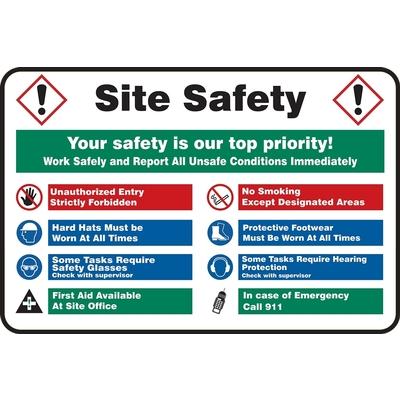 Site Safety, Your Safety Is Our Top Priority Site Safety Sign ...